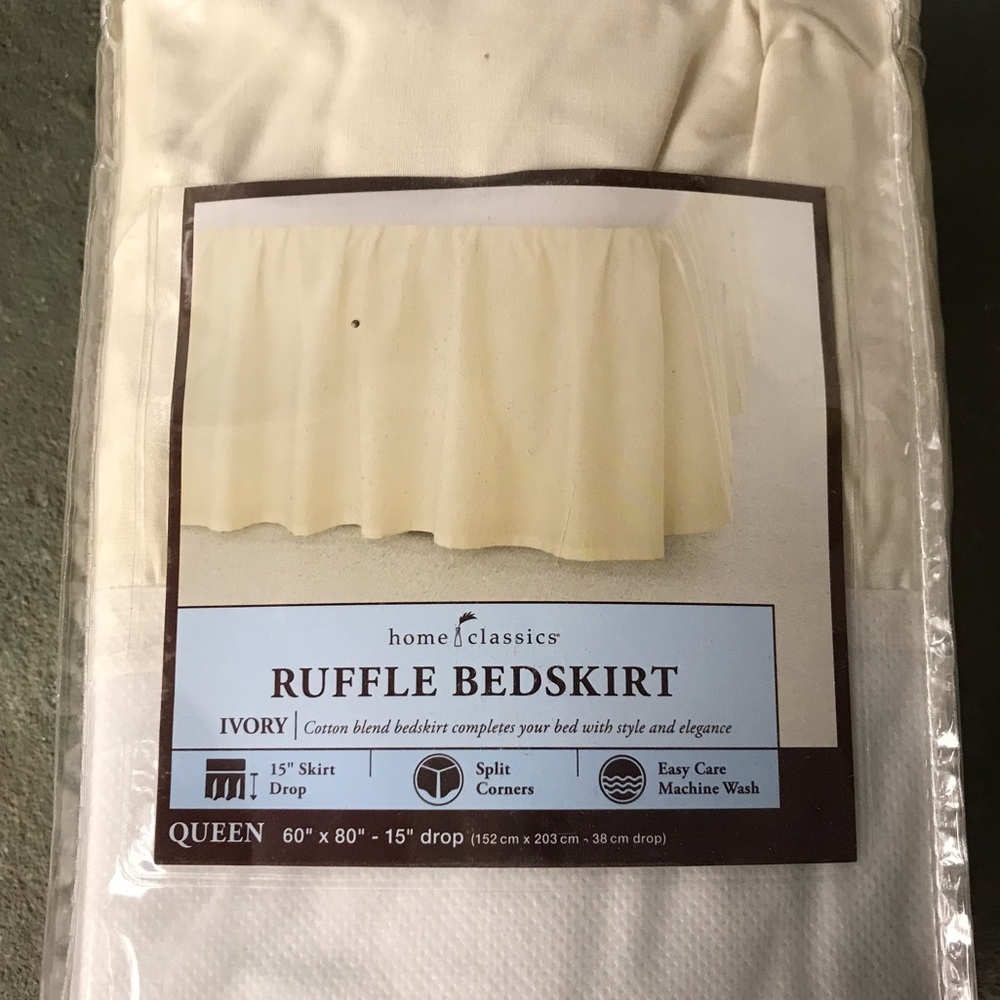 Ivory Ruffled Queen Bedskirt